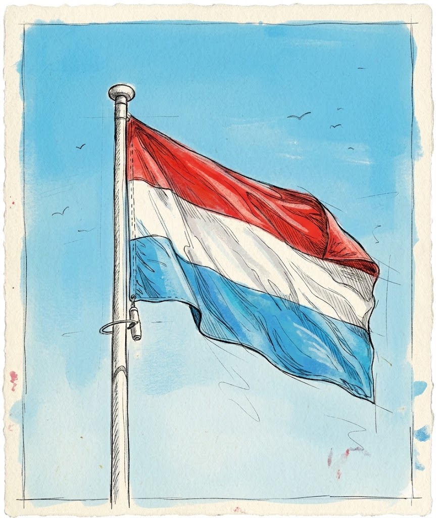 Luxembourg Flag Watercolor
