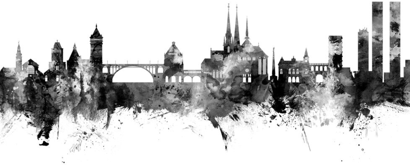 Luxembourg Skyline Watercolor
